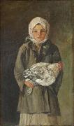 Girl holding a chicken, Ion Andreescu